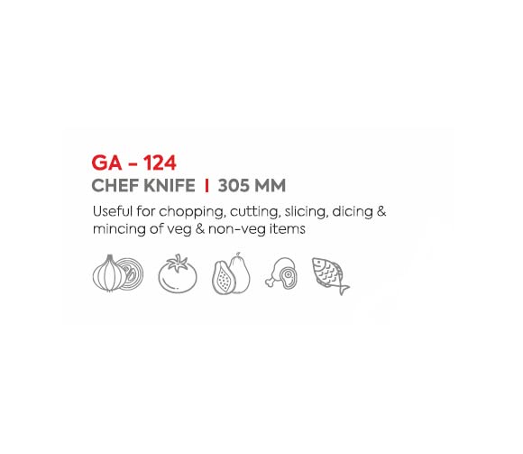 Glare Chef Knife - 305 Mm, Green, Rubber,Stainless,Steel