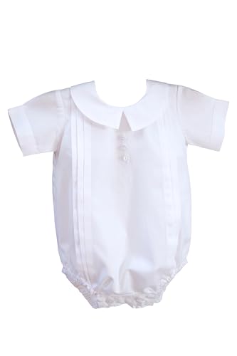 Carouselwear David Christening Dedication Boys Outfit Bubble Romper for Ceremonies White