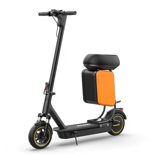 Image of G02 Electric Scooter with Seat for Adults, Dual Suspension, 21 MPH Top Speed, 500W Motor, 28 Miles Long Range, 10-inch Solid Tires Commuter E-Scooter for Adults and Teens