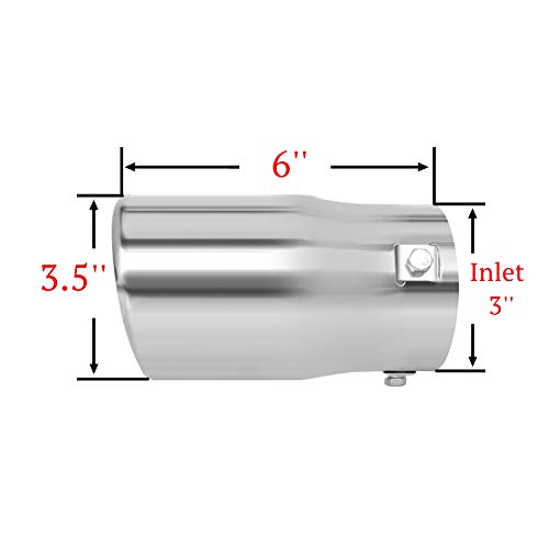Image of Exhaust Tip, 2-2.75 inch inlet clamp adjustable,Chrome Stainless Steel