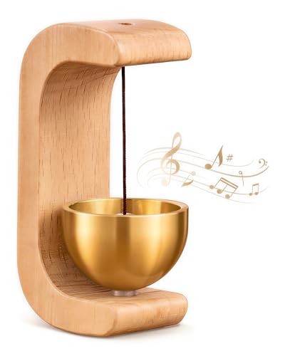 Magnetic Door Chime Bell, Wooden Wind Chime Shopkeepers Doorbell for Door Opening, Door Chimes with Pleasant Ding Sound for Home Store Office Garden, Housewarming Gift Decoration (C-Shaped)
