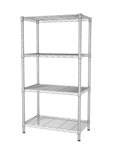 Singaye 4 Shelves Adjustable Storage Shelf Wire Shelving Storage Rack 800Lbs Loading Capacity Standing Shelf Units,23.2 Inch W X 13.4 Inch D X 47.2 Inch H For Kitchen Office Pantry Room,Silver thumb #6