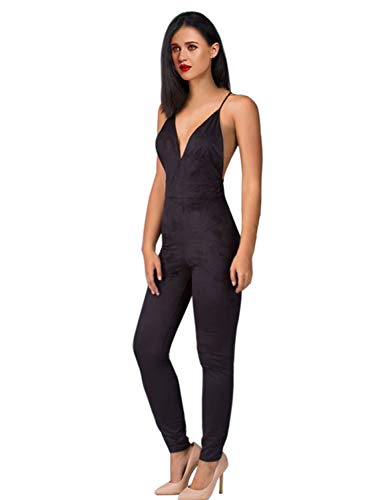 Sedrinuo Women's Top Cross Backless Jumpsuit