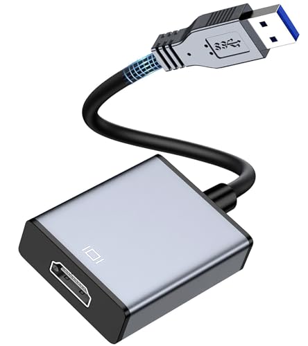 Dresz USB to HDMI Adapter USB 3.0/2.0 to HDMI Audio Video Adapter HD 1080P Video Graphics Cable Converter for Monitor Projector HDTV Laptop Compatible with Windows XP/7/8/8.1/10/11