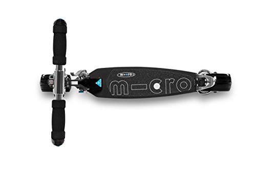Micro Rocket Fat-Wheeled, 2-Wheeled, Smooth-Gliding Foldable Micro Scooter for Kids, Ages 8 to Adult - Black