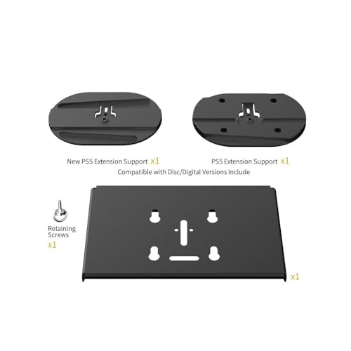 Image of New World Wall Mount Stand For PS5 Regular /PS5 Slim Bracket , Wall stand for PS5 Slim /PS5 Normal (Disc and Digital Edition), with 2 Controller holder and 1 Headphone holder (PS5 Accessories)