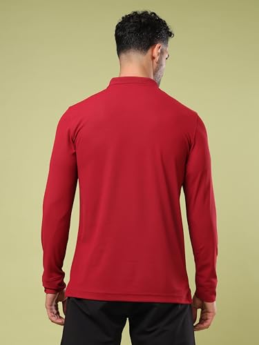 Image of TECHNOSPORT Men's Slim Fit Full Sleeve Polo T-Shirt with Collar, MATPIQ Quick Dry Moisture Wicking Polo Tee for Gym Sports Golf and Casual Wear