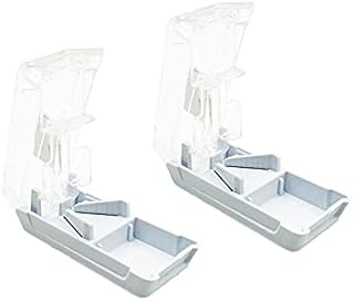 2PCS Pill Cutter and Splitter with Dispenser,Easy Cut Pills for Tablet Vitamin and Big Medicine,Clean Split Tablets into Half Quarter,Sharp Pill Splitter Professional(Clear)