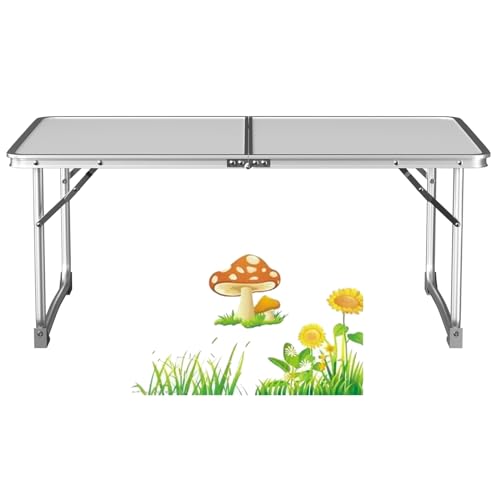 Mesa de camping plegable portátil, mesa de picnic ligera para uso en exteriores e interiores, ideal para jardín, balcón, mercado, cocina, fácil de almacenar y transportar