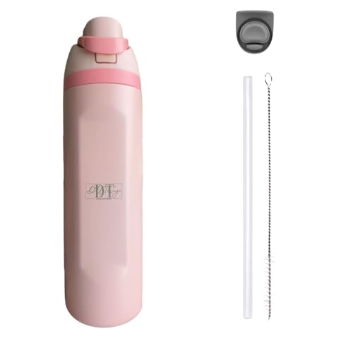 DUTHINGS - Insulated Stainless Steel Water Bottle with Straw, 24 oz, Reusable Sports and Travel Bottle for School, Kids, and Outdoors - Leakproof and BPA-Free (PINK)