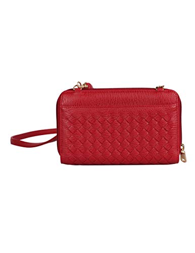 Ellen Woven Crossbody Phone Wallet (Red)4