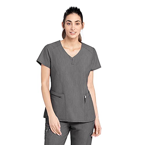 Barco One Grey's Anatomy Signature Women's GNT086 London V-Neck Scrub Top-Shadow Shade-Small