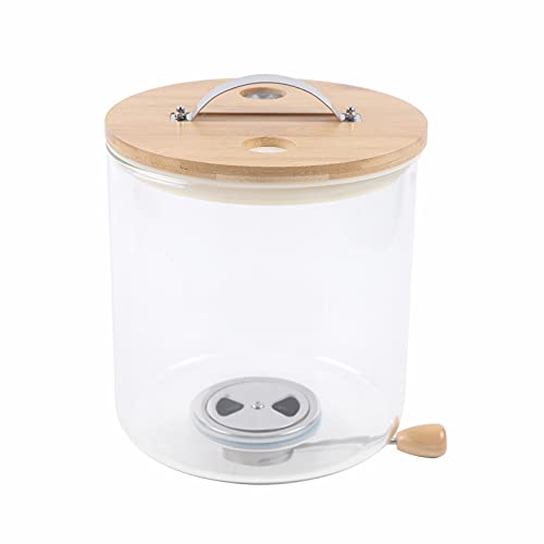 Titunjian Rice Dispenser Flour Cereal Container With Wood Stand Glass Grain Dispenser With Airtight Lid Food Storge Container For Kitchen Organization And Pantry Store (5L) #TOP3