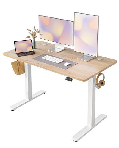 FEZIBO Height Adjustable Electric Standing Desk, 120 * 60 cm Stand up Table, Sit Stand Home Office...