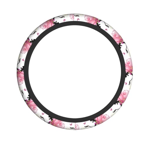 車用 ハンドルカバー 軽自動車 軽 普通車 蝶 花柄 女の子 ステアリングカバー おしゃれ 滑り止め 汚れ防止 手触りよし アクセサリー 内装品 滑り防止 オールシーズン対応 38cm