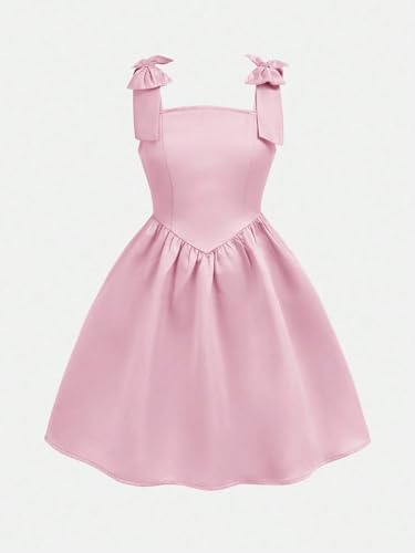 MCieloLuna Elegant Girls Princess Party Dress Satin Flower Girl Dresses for Wedding Knee Length Birthday Mini Gown3