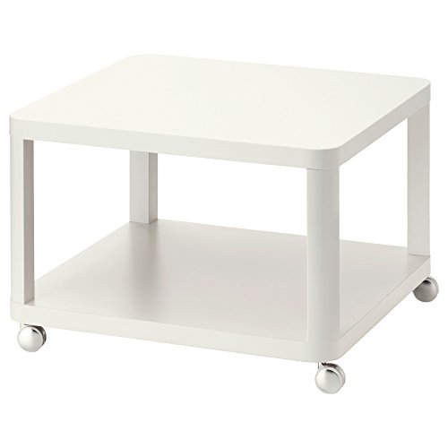 Ikea TINGBY - Mesa auxiliar con ruedas, 64 x 64 cm, color blanco