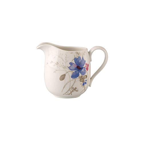 Villeroy & BochMariefleur Gris Basic Milk Jug, 300 ml, Premium Porcelain, White/Multicoloured, Grey