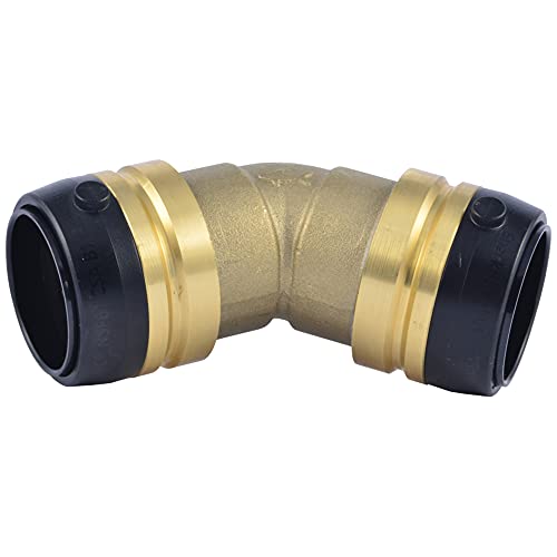 SharkBite 1-1/4 Inch 45 Degree Elbow, Push to Connect Brass Fitting, PEX Pipe, Copper, CPVC, PE-RT, HDPE, UXL0535