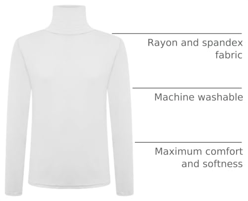 Image of Loxdonz Girls Long Sleeve Turtleneck Tee Shirt Kids Casual High Neck Tops T-Shirts | Youth Size 3-14