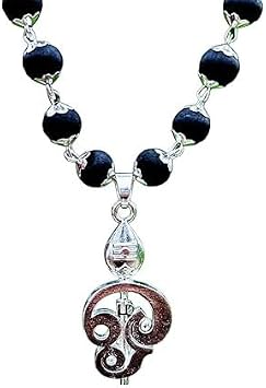 Karungali Malai with Divine Lord Murugan Vel Pendant | Ebony Beads Mala | Silver Cap Mala