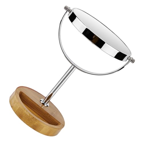 Espejo de maquillaje doble con base estable y rotación 360°