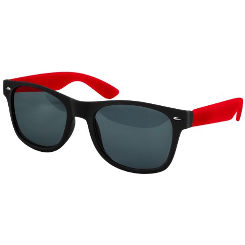 Caspar SG008 Unisex Retro Nerd Sonnenbrille, Farbe:rot
