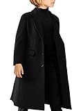 Haloumoning Boys Casual Trench Coat Kids Winter Notch Lapel Long Jacket Single Breasted Pea Coat with Pockets 4-14Y