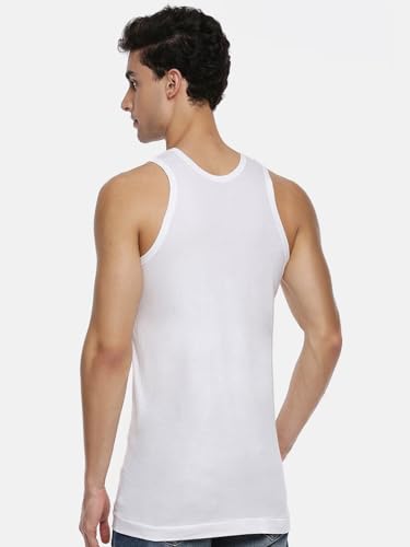 Image of RAMRAJ COTTON Men's Comfort Combed Cotton Sleeveless White Vest /Banian | Scoop Neck Super Breathable Undershirt