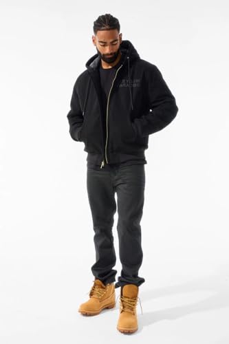 See You In Paradise Hooded Work Jacket, Black, Quilted Padded, Insulated, Full Zip4
