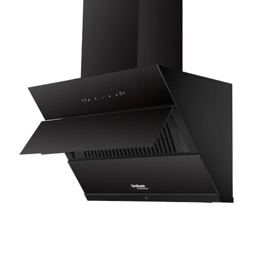 Image of Hindware Smart Appliances | Greta Neo 75 cm Chimney | 1350 CMH | Inclined Glass | Thermal Auto Clean | Filterless | Touch control, Motion sensor | 10 Yrs Warranty on Motor & 2 Yrs on Product (Black)