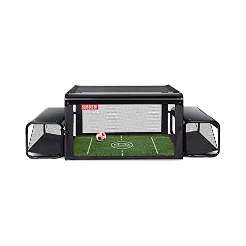 SUBSOCCER 3 Tischkicker, Fußballspiel, Tischfussball Tragbares interaktives Fußball Spiel für drinnen und draußen für Familie und Freunde, Schwarz Cover