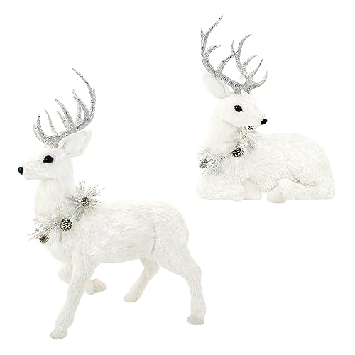 Nature Vibe 18 Inches Sisal Christmas Reindeer Set of 2,Realistic...