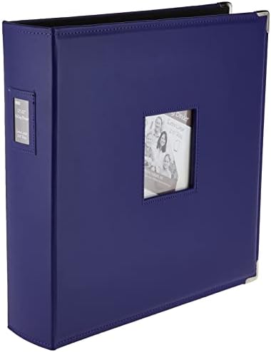 Pioneer Sewn Leatherette 3-Ring Binder 12"X12"-Bright Purple