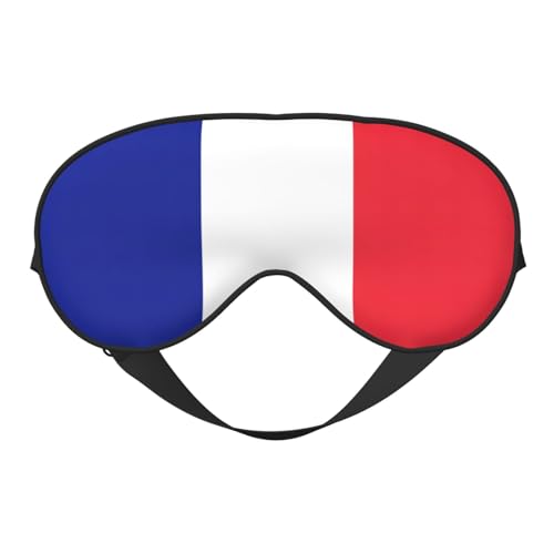 フランス国旗プリントスリープマスク、ナイト目隠し、レディース、メンズ用ソフトアイシェードカバー、旅行昼寝瞑想用