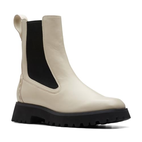 Clarks Unisex Stayso Rise Sneaker, Ivory Leat, 0 US Women