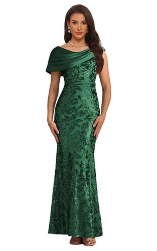 Sequin Mother of Bride Dress Laces Off Shoulder Grandmother of Groom Dresses Mermaid Long Formal Evening Gown