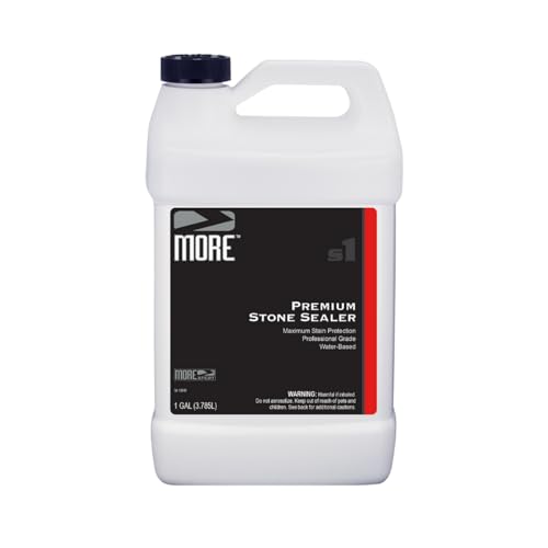 MORE Premium Stone Sealer - Water-Based Protectant - Granite, Marble, Concrete & Grout Sealer - for Indoor & Outdoor Use - Protects Against Oil, Water-Based Stains - Unscented - Gallon (128oz)