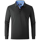 SwissWell Polo de Manga Larga para Hombre, de Secado rápido, Camiseta Funcional de Manga Larga para Hombre, Transpirable, Informal, Polo de Golf