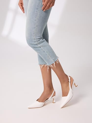 Image of Mostrin Kitten Heels for Women Slingback Pointed Closed Toe Heels Women's Pumps Shoes for Wedding, Party, Commuting