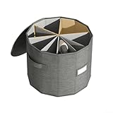 Organizador de zapatos para armario con diseño cilíndrico plegable, 8 compartimentos ajustables para botas y tacones, zapatos de lino y algodón de poliéster gris