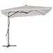 Produktbild Festnight Sonnenschirm Gartenschirm Ampelschirm 250 x 250 cm | Kurbelschirm mit Stahl-Mast | 360 Grad Drehbar 4 Stahlrippen Kreuzfuß | für Balkon, Garten, Terrasse oder Strand 4 Farben