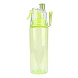  Dioche Botellas de Agua, 600 ML Botella de Agua Deportiva Kids Bottles Bike Bottle Top Flip Cover para IR de Excursión, Viajar, Al Aire Libre con Spray-Head(Verde)