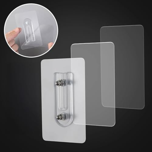 Image of Adjustable Upgraded Sturdy Adhesive Strips - Heavy Duty Traceless Wall Hooks Stickers with Double Pegs for Pictures, Shelves & Racks (StickerPlus+)