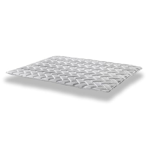 BEZEN Topper-SOBRECOLCHÓN viscoelástico Ajustable con Fibras Naturales | +-2,5 cm | Topper-SOBRECOLCHÓN Ajustable 140X180| Efecto Nube. | Tejidos Certificados Sanitized® y Oeko-Tex®