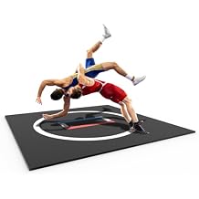 10x10/10x6.6 Wrestling Mat -1.2" Thick Durable BJJ Jiu Jitsu Mats, 3-Layer Anti-Slip, Odor-Control & Waterproof Surface - Roll-up/Foldable Grappling Mat for MMA, Grappling