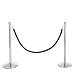 US Weight Premier Chrome Post and Black Velvet Rope Crowd Control Stanchions