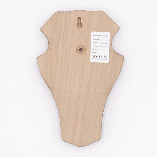 1 Stück Reh Trophäenschild Stumpf groß Braun AF 21 x 13 cm