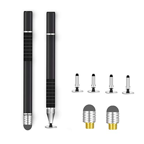 EZTecho Stylus Pens for Touch Screens-Fine Point-Universal-High Precision, 2 Pieces with 6 Replacement Tips, Compatible for All Capacitive Touch Screens Cell Phones, Tablets, Laptops,