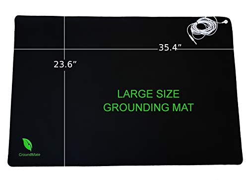 Groundmate Grounding Mat, Multi-Purpose Conductive Leather Mat with Grounding Cord. Premium Quality Earthing